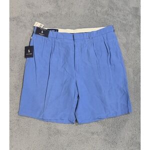 Vintage Polo Ralph Lauren Golf Linen Silk Pleated Shorts 40W 9' Inseam Classic